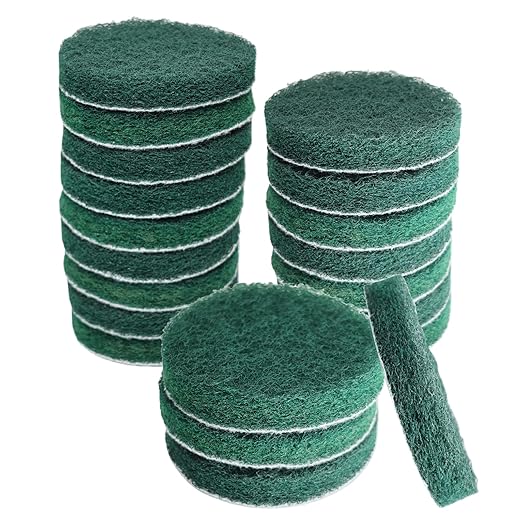 20 PCS 4 Inch 240 Grit Hoop and Loop Scrubber Scouring Pads Drill Scuffing Disc Flocking Scuff Pads, Conditioning Discs Polishing Pads for Furniture Automotive Cleaning, Rust Removal