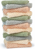 K&janet6am Microfiber Cleaning Cloth for Kitchen, 12 Pack Premium Coral Velvet Dish Cloths for Washing Dishes, Super Absorbent Coral Fleece Cleaning Cloths, Nonstick Oil Washable Fast Drying Rags
