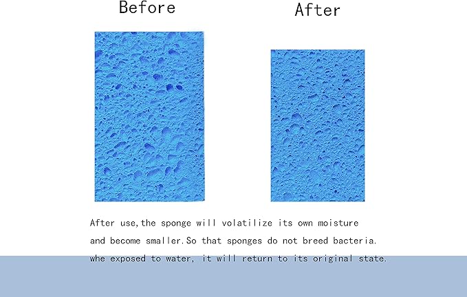 Heavy Duty Cleaning Scrub Wood Pulp Sponge,Non-Scratch (Pack of 12)