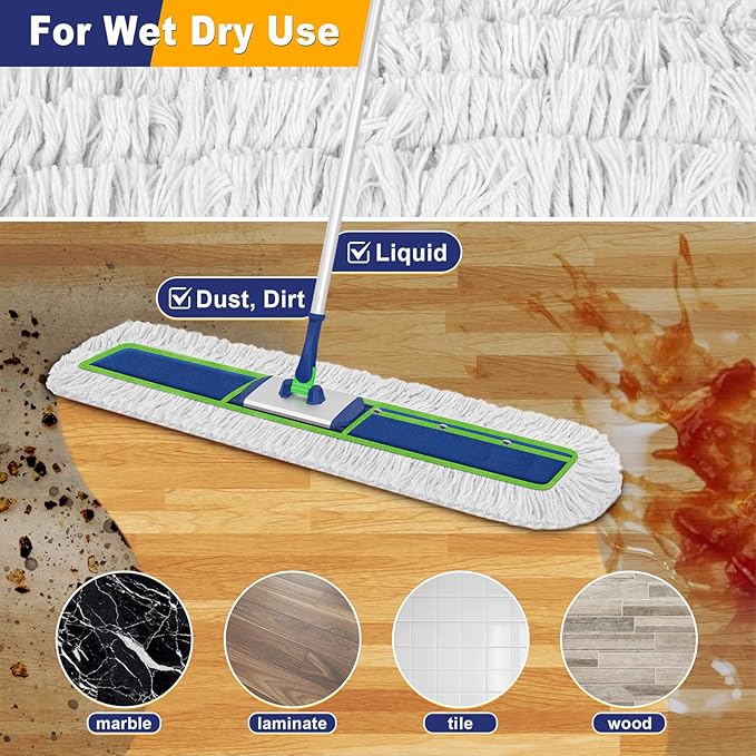 41" Commercial Dust Mop Replacement Heads: Resuable Washable Industrial Cotton Pads Refills for Janitors Warehouse Gym School Floor Cleaning, Only Fit for B0FN7JTZDK