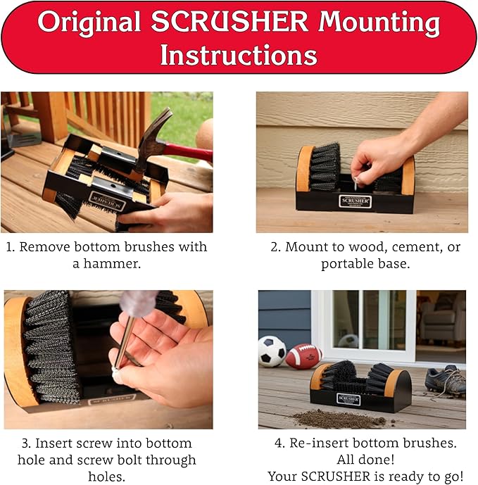 The Original Shoe & Boot Cleaner - Outdoor Boot Brush Scrubber, Heavy Duty Weather Resistant Steel Frame- Made in America