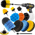 15 Pcs Drill Brush Attachments Set Hard and Soft Bristles Horsehair Brush Cleaning Kit Scrub Sponge Polishing Pads for Home Bathroom Car Kitchen Corners Sink Stubborn Stains Tiles