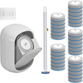 Disposable Toilet Brush and Holder Set with 30 Bowl Wand Cleaners Refill Pads, Bathroom Wall Mounted Toilet Bowl Cleaners Kit, Suitable for Toilets, bathrooms, and RVs.