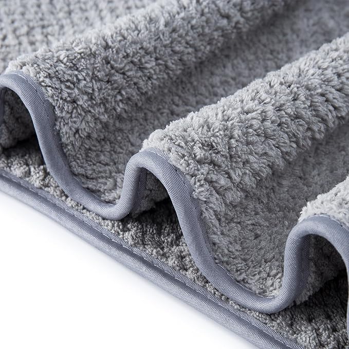 Washcloth Set for Bathroom - Quick Drying - Ultra Soft Microfiber Absorbent Towel for Bath Fitness, Gym, Shower, Hotel, and Spa - 13x13 Inch | Set of 6, Grey