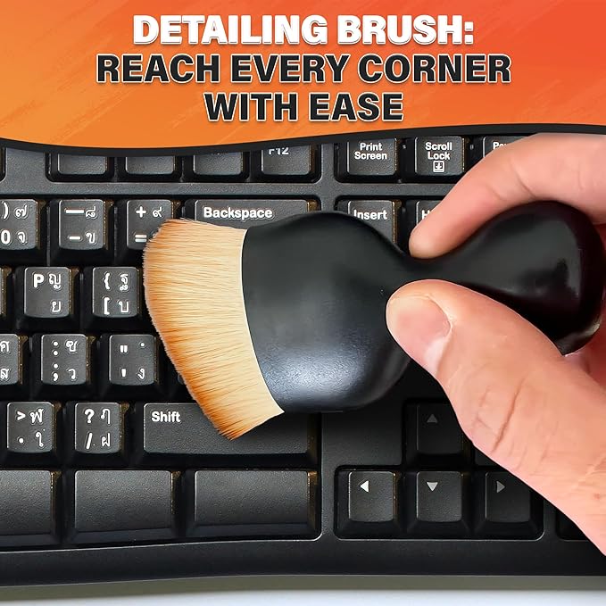 3 Pcs Car Detailing Brush Set – Curved Radian Design Car Cleaning Brush Interior Kit with Soft Bristles, Transparent Case, Sturdy Plastic Handle, Waterproof Auto Detailing Brushes for Versatile Use