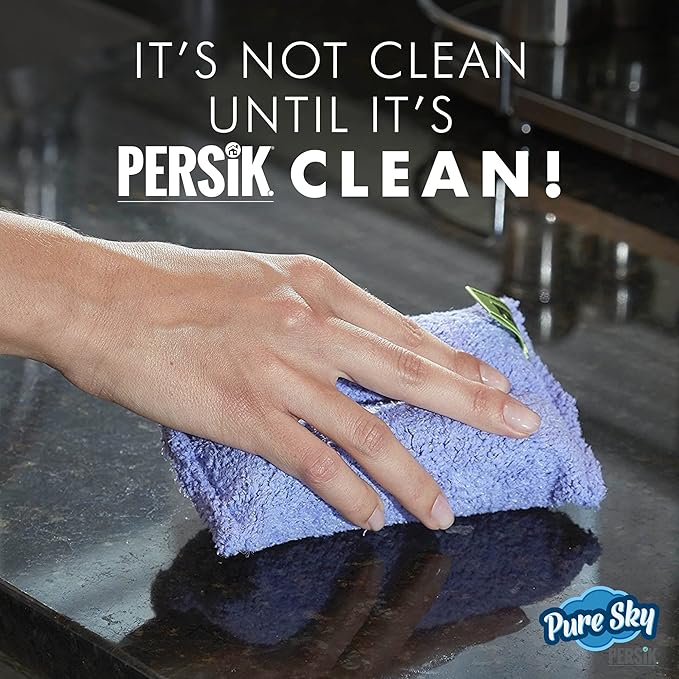 Pure-Sky Ultra-Microfiber Cleaning Sponge – Kitchen, Household and Dish Sponges – JUST ADD Water No Detergents Needed – Heavy Duty for Removing Stains in The Cracks, Tubs, Sinks