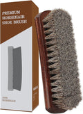 100% Horsehair Shoe Brush - 7" Solid Beech Wood Leather Shine Brush for Boots, Shoes, & Car Interiors - Soft Polishing Bristles for Buffing & Cleaning (7" Brush 1pc)