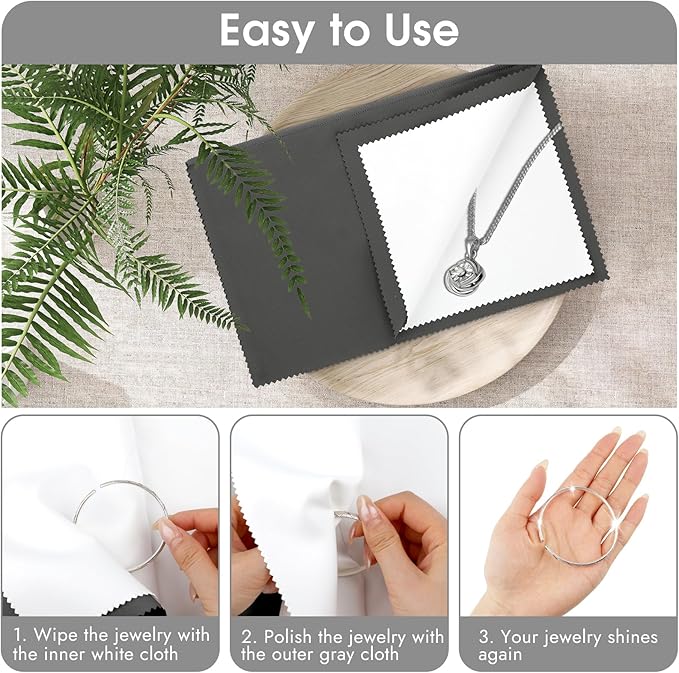 3 Pcs Silver Polishing Cloth, Large 10" X 12.5" Jewelry Cleaner Cloth, Soft Jewelry Polishing Cloth, Four-Layer Double-Sided Silver Cleaning Cloth for Gold, Silver, Diamond, Platinum Jewelry