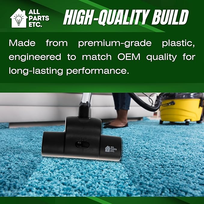 Vacuum Carpet Brush Nozzle Attachment, 1.25” Turbo Floor Brush Accessories, Head for Shop Vac, Bissell, Shark, Oreck, Hoover, Eureka & Central Vacuum (Style May Vary)