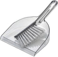 Small Broom with Dustpan Combo Set Mini Broom and Brush Set Hand Sweeper for Cleaning Desk Office Kitchen Pet Nest (Transparent Grey)