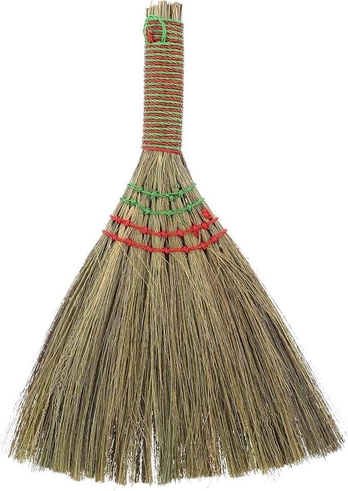 Small Natural Whisk Broom Straw Soft Broomstick with Handle Sweeping Duster Cleaning Supplies for Cleaning Kitchens Offices Homes Computers