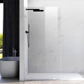 43" W ×80" H Shower Glass Panel, Frameless Fixed Glass Shower Panel with Clamps, 3/8" (10mm) Thick Clear Certified Tempered Shower Door, Bathroom Shower Screen in Brushed Nickel UKH07B2-43X80-BN