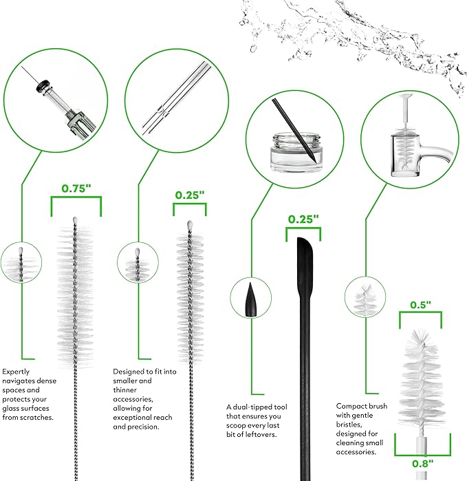 Pipe Perfect | Original (Mid-Sized) | 7pcs Multi-Purpose Brush Pack | Pipe Cleaner for Small Pipe and Tube Cleaning Brush Kit