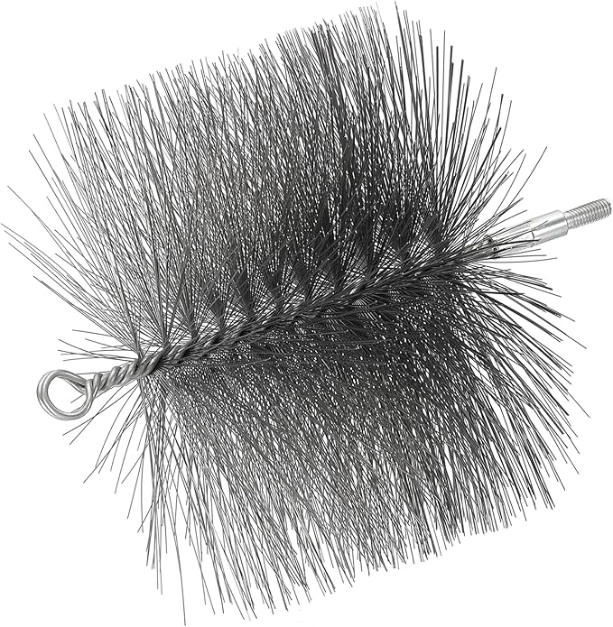 PATIKIL 6" Wire Chimney Cleaning Brush, Steel Round Chimney Sweep Brush with M6 Fitting for Cleaning Fireplace Burning Stove Tent Dryer Pipes, Silver