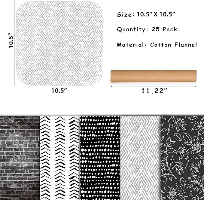 25 Pack Reusable Tissue Paperless Towel Roll Washable Cotton for Kitchen Towels Zero Waste Products Replacement Tissue (Neutral, 25)