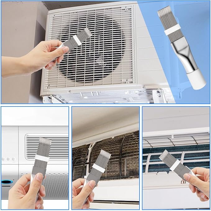 2PCS Air Conditioner Fin Straightener, Air Radiator Comb Tool, Coil Cleaner Brush Suitable for Cleaning and Maintenance of Aircondition Refrigerator Industrial Equipment Condenser Radiator