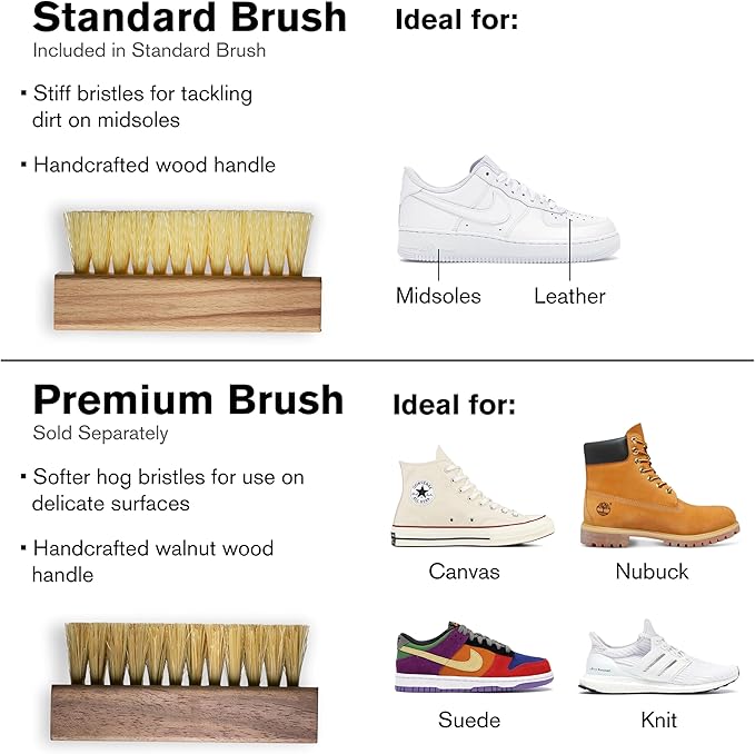 Jason Markk Standard Cleaning Brush - Handcrafted Wood Handle - Synthetic Bristles - Tough on Stubborn Stains & Dirt on Midsoles - Great for All-Around Shoe Cleaning - Works on Most Materials