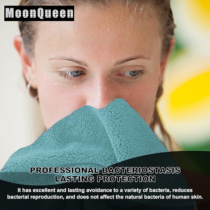 MOONQUEEN Microfiber Facial Cloths Fast Drying Washcloth 12 Pack - Premium Soft Makeup Remover Cloths - Multicolored