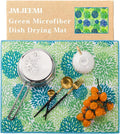 Dish Drying Mat by JM.JEEMI, Dish Drying Mats for Kitchen Counter, Kitchen Drying Mat Dish Mat - Microfiber, Green, 15 by 19.7 Inch