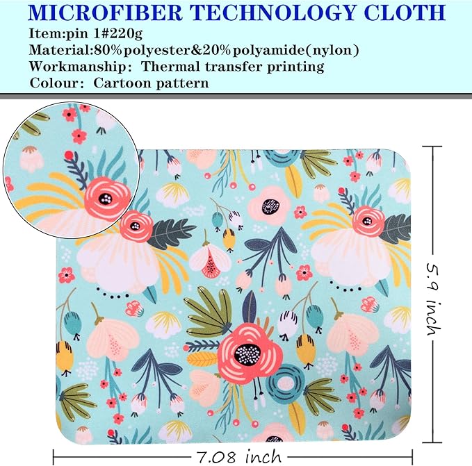 12Pcs Multicolor Flowers Drawing Microfiber Cleaning Cloths for Cameras Lenses,Eyeglasses,Jewelry,Crystal,i pad,Screens&More