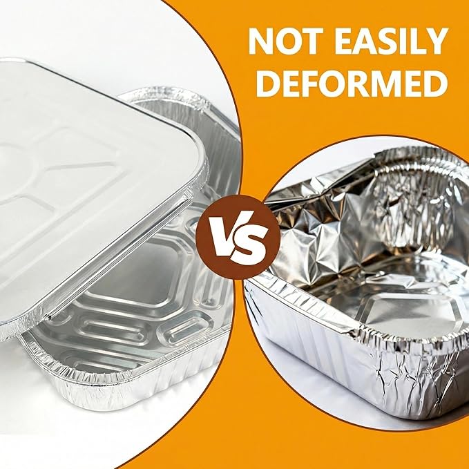 8x8 Thickened Aluminum Foil Pans, 20Pack Disposable Aluminum Pans with Lids for Roasting, Baking, Cooking, Food Prep, Chafing, Steam Table, Oven, Cake, and Party Catering.