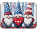 Three Cute Gnomes Pattern Dish Drying Mat for Kitchen Counter Super Absorbent Drying Mat 18x24 inch Large Dish Drying Matts for Countertop Protector Dishes Pad
