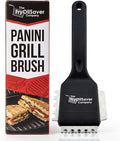 Panini Grill Brush Cleaner - Commercial BBQ & Electric Press Scraper – Heavy Duty Stainless Steel Bristles - 3-in-1 Head Grill Brush w/Scraper for Ribbed or Flat Surfaces by FryOilSaver Co - 90052