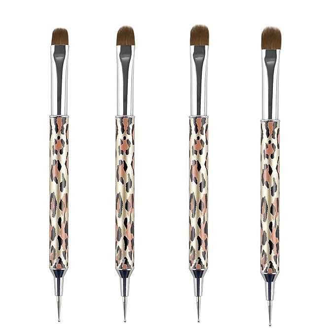 VONYA Kolinsky Acrylic French Tip Gel Nail Art Brush with Dotting Tool,For Professional Manicure Cuticle Clean up Nail Art Design. (Size10)