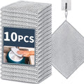 Reusable Non Scratch Wire Dishcloth, 10pcs Steel Wire Cloths, Double-Layer Stainless Rag, Kitchen Cleaning Cloths, Suitable for Sinks, Boilers, Ovens, and Tableware.