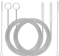 2 Pack 61 inch Long Flexible Drain Cleaning Brush and 2 PCS 7-inch Straw Brush, Suitable for Cleaning Feeding Tubes