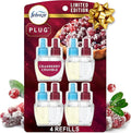 Febreze Plug-In Air Freshener, Odor-Fighting Scented Oil Refill for Home, Bathroom & Kitchen, Holiday Cranberry Crumble Scent, 0.87 oz Refills, 4 Count