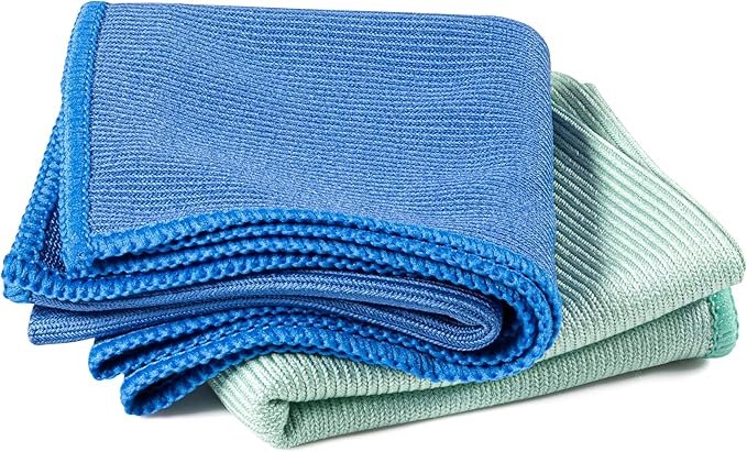 Superio Microfiber Glass Cleaning Cloth, Mirror & Window Miracle Cloth Lint & Streak Free, Washable, Large Eco-Friendly for Electronics, Cars, Tv Screens, Glasses...