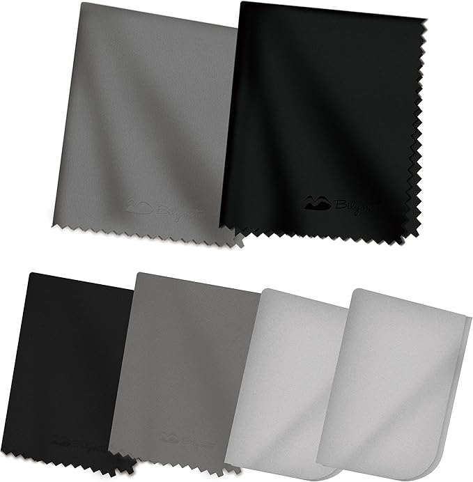 Bilymate Multi-Purpose New Large Size Microfiber Eyeglass & Lens & Laptop Screen & Glasses & Camera & TV Cleaning Cloths and Laptop Keyboard Cover and no Fog Clean Cloth Black Grey