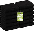 Utopia Towels Wash Cloths Set, 12 by 12 Inches, 100% Cotton Ring Spun, Highly Absorbent and Soft Feel Washcloths for Bathroom, Spa, Gym, and Face, 12 Pack Black