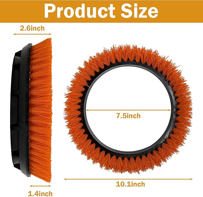 237047 Scrub Orbiter Brush for ORB550MC Orbiter Floor Machine, Heavy-Duty Brush, 10.5” Diameter Orange (1 Pack)