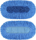 Sgizoku Dust Mop Replacement Head - Compatible with Cedar Hardwood Floor 'N Baseboard Dust Mop - Dual-Action Microfiber Sweeper Dust Mop - 2 Pack (Blue, 2 Pack, Floor, Wall)