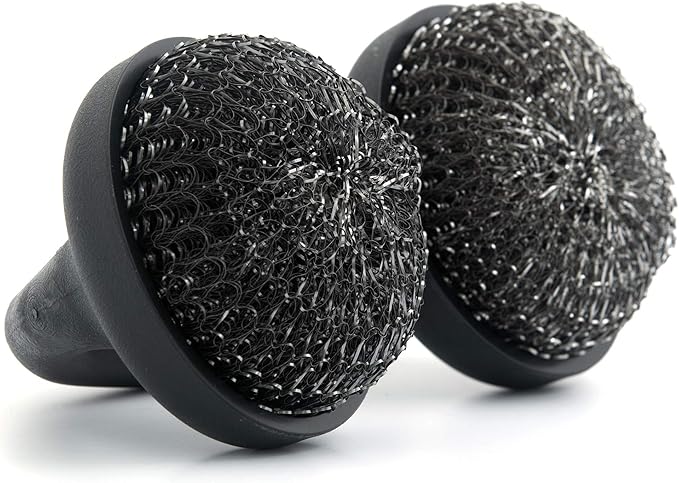 Yukon Glory™ Premium BBQ Grill Brush Easy Grip Double Pad Stainless Steel Cleaner for Gas and Charcoal Grill- Safe for Ceramic, Steel, Cast Iron Grill Grate- Grilling Gifts