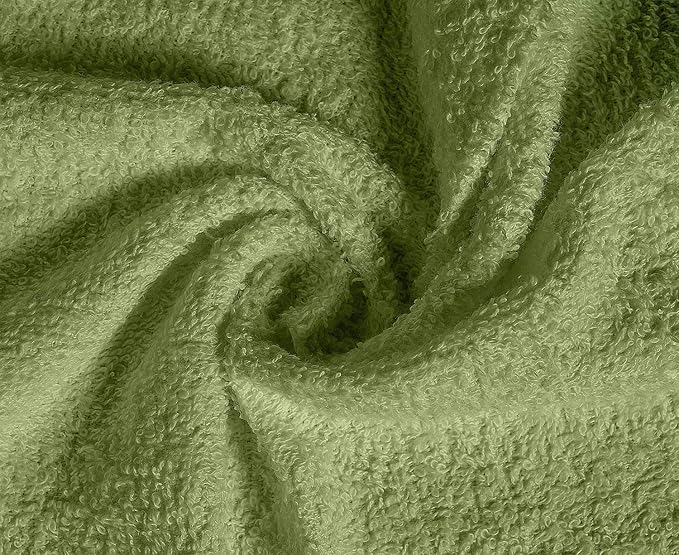 Softolle 100% Cotton Washcloths 24 Pack (12x12 Inches) Soft, Highly Absorbent Washcloth, Face Towels, Wash Cloths for Face, Ring Spun, Bulk Pack (Sage Green)