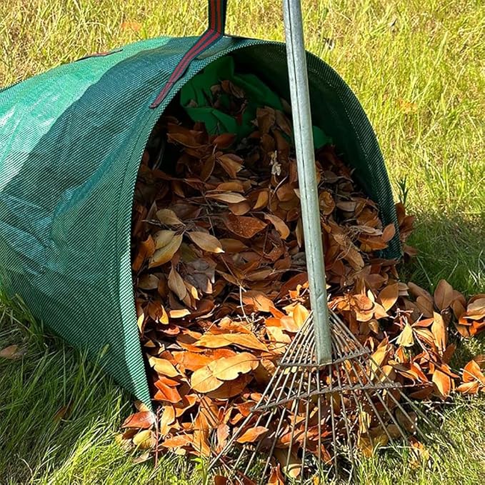 2 Pack Garden Leaf Bags 72 Gallon for Debris, Foldable Yard Waste Reusable Lawn Bags,Large Dustpan-Type with Gloves for Grass Clippings,Collapsible Trash Can for Outdoor Cleanup (72 Gallons)