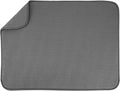 S&T INC. Dish Drying Mat XL, 18” x 24”, Absorbent Microfiber Kitchen Counter Mat, Drying Pad for Dishes, Utensils, Pots and Pans, Extra Large, Diamond Texture, Grey