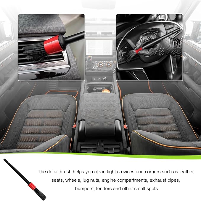 3 PCS Wheel Rim & Tire Brush Set, Scratch-Free Soft & Stiff Bristle Wheel Cleaner Detailing Brush, Auto Exterior Surface Rim Cleaning Brush Kit for Car Truck Motorcycle