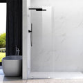 33" W ×80" H Shower Glass Panel, Frameless Fixed Glass Shower Panel with Clamps, 3/8" (10mm) Thick Clear Certified Tempered Shower Door, Bathroom Shower Screen in Brushed Nickel UKH07B2-33X80-BN