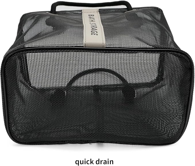 Bath Storage Shower Caddy Organizer for Bathroom, College Dorm, Camp, Gym (Small Black)
