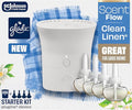 Glade Scent Flow PlugIns Air Freshener, Clean Linen, 1 Device + 4 Refills, 2.61 fl oz