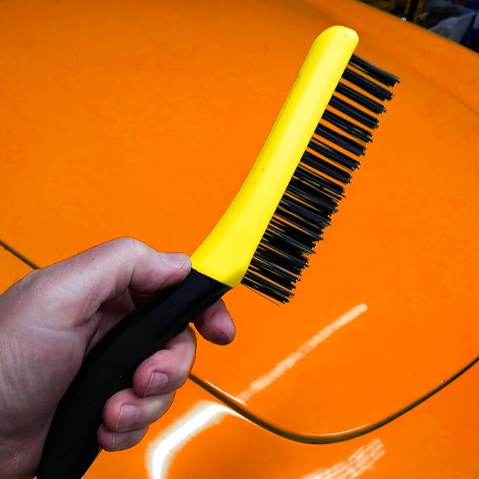ALLWAY SB416 Soft-Grip Carbon Steel Wire Brush with Shoe Handle