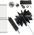 30 Feet Dryer Vent Cleaning Brush Kit, Multi-Purpose lint Cleaning Brush with 4" and 6" Brush Head, Professional Lint Cleaning Accessories for Chimneys, Ducts, Dryers, Crevices