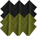 Microfiber Eyeglass Cleaning Cloth - 12 Pack (6 Black + 6 Green), 7x6 Inches, Individually Wrapped, Reusable, Lint-Free, Streak & Scratch-Free Premium Bulk Wipes for Glasses, Camera Lens