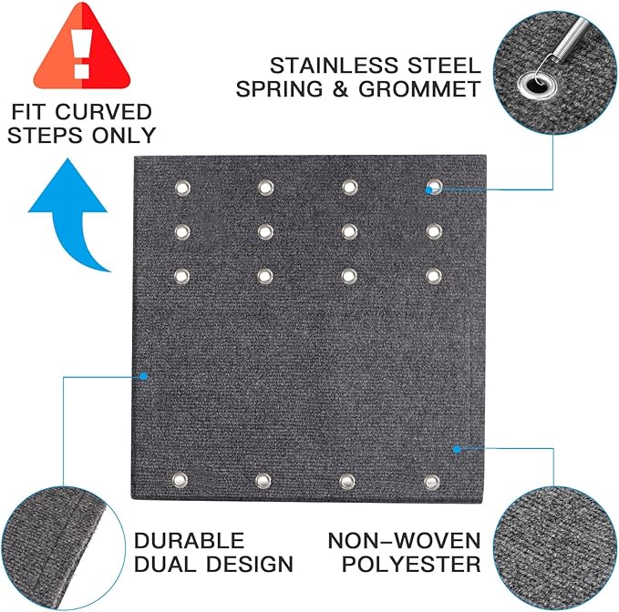 OKBA RV Step Covers,23" Wide Camper Step Cover for 8-11" Deep Stairs - 4 Pack Gray RV Stair Covers to Keep Camper Clean