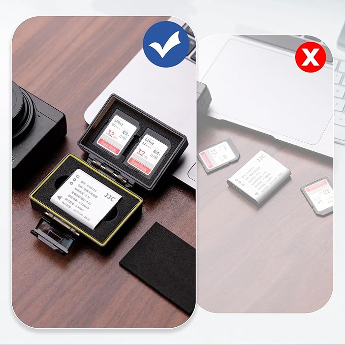 DB-110 LI-90B LI-92B Camera Battery Memory Card Storage Case Holder for 2 Slots SD Card + 1 Slots Battery, Olympus Ricoh Camera Batteries Box for Olympus TG-7 TG-6 TG-5 TG-4 TG-3 Ricoh GR3 GR3X HDF