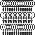 40 Pack Metal Curtain Rings with Clips, Drapery Clips Hooks, Decorative Curtain Rod Clips 1.5 in Interior Diameter, Vintage Black